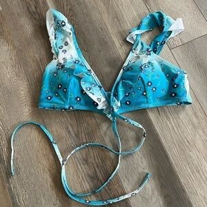 Aerie scoop tie front swim‎ top size large